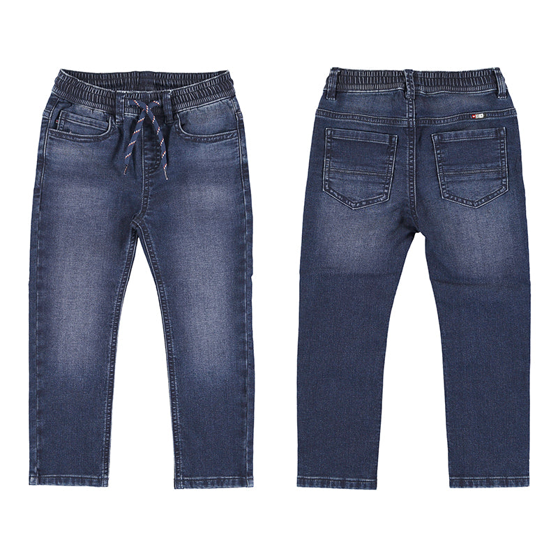 Medium Wash Denim Drawstring Jeans