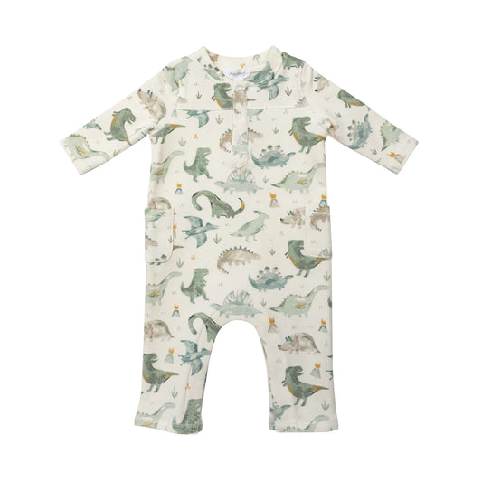 Crayon Dinos Organic Cotton French Terry Romper