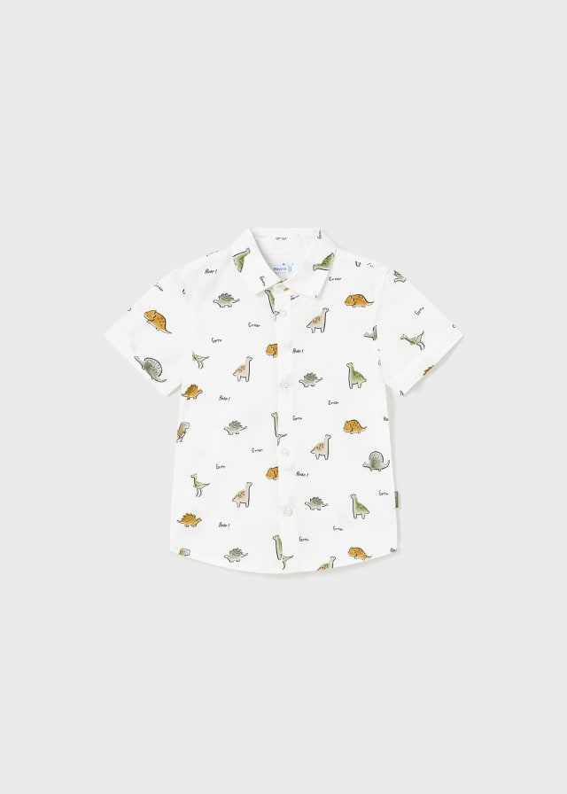 S/s printed shirt: White
