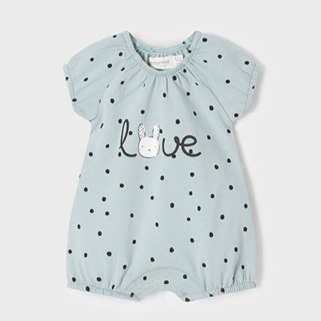 Love Bunny Bubble Romper: Mint