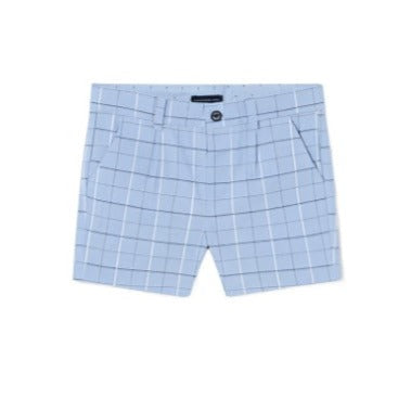Linen dressy shorts: Plaid Print