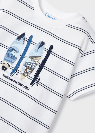 Cotton Embroidered T-shirt: Blue