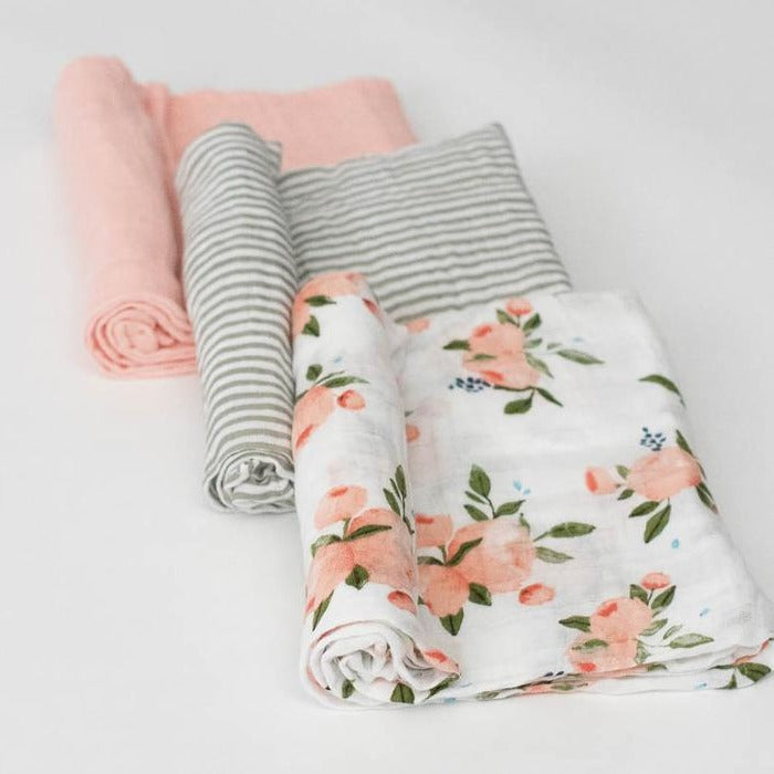 Watercolor Roses Swaddle Set