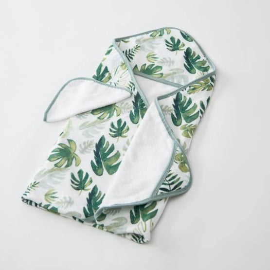 Tropical Leaf Hooded Towel Set